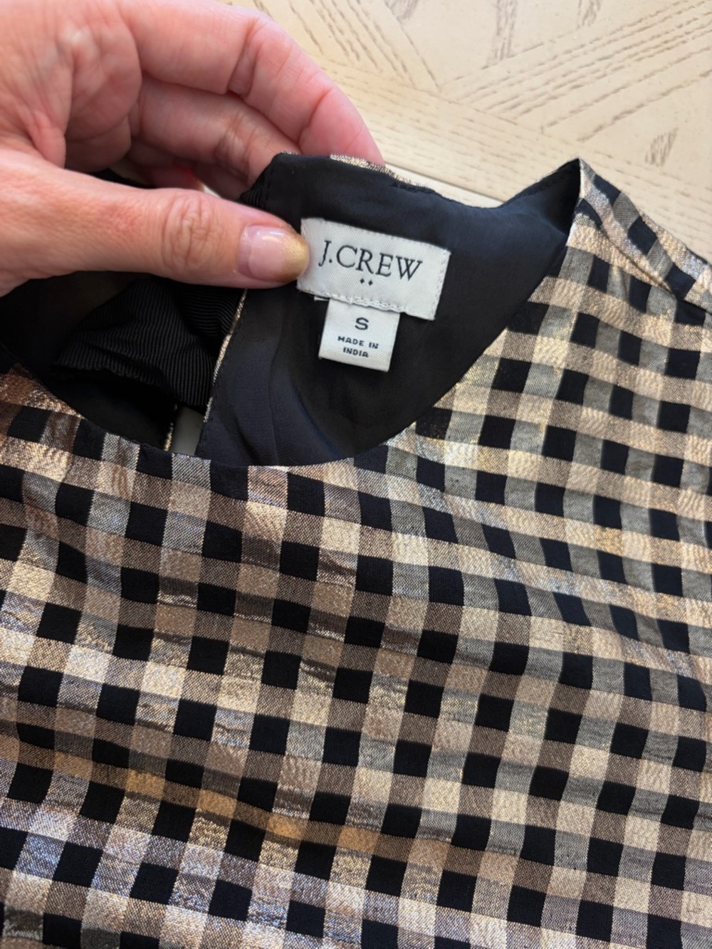 J. Crew Metallic Plaid Blouse - Picture 2 of 14